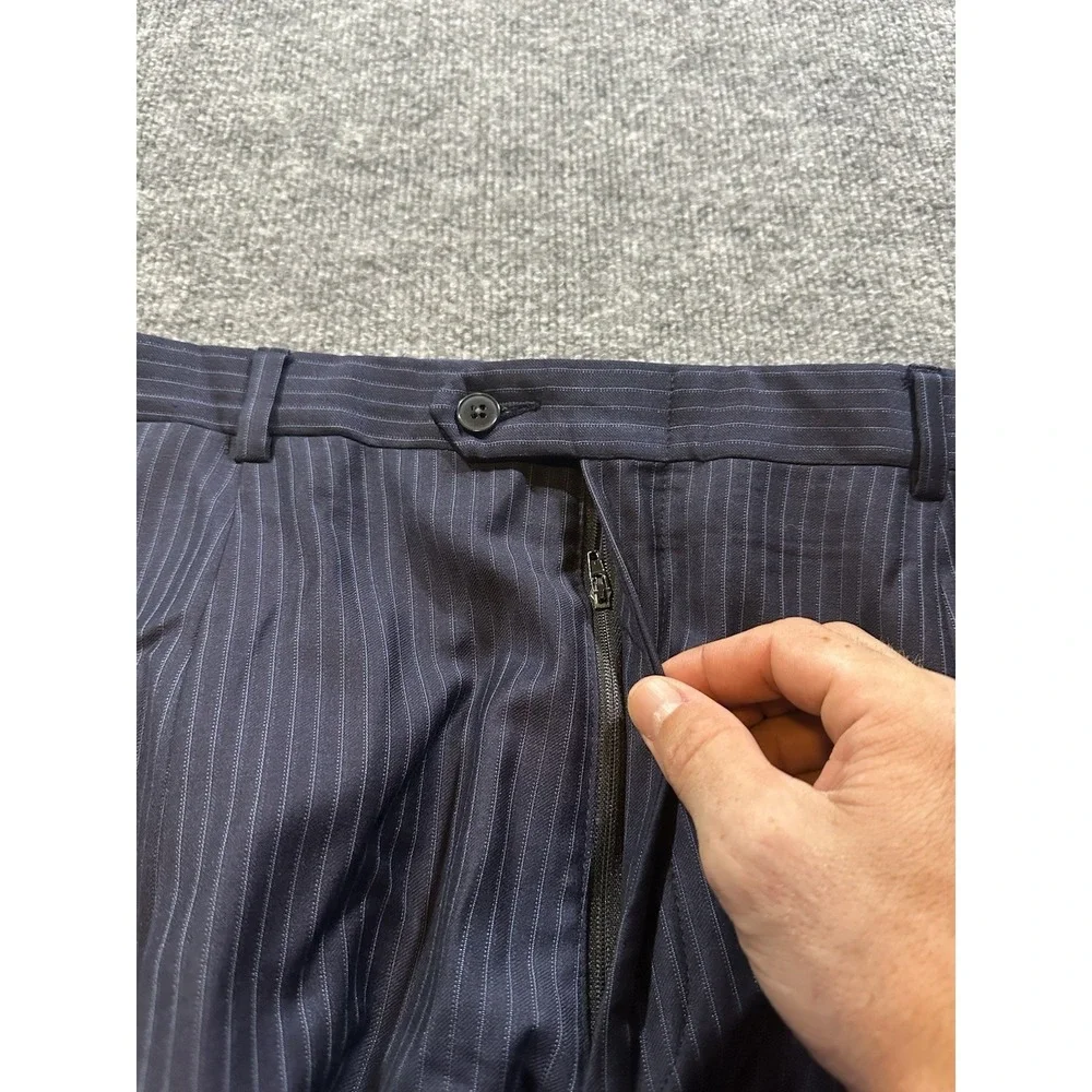 Daniel Cremiux X Loro Piana Mens Suit 40R Blazer 33x31 Slacks Blue Pinstripe